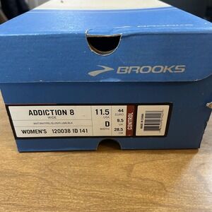 Brooks Addiction 8 Running Shoes Womens Size 11.5 D White Silver 120038 1D 141
